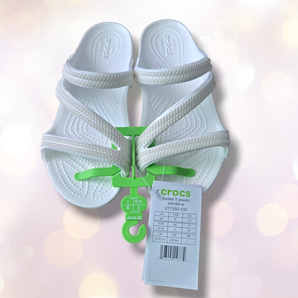 Crocs Kadee II Jewels Sandal Girls Size W4Youth Strappy 211350-50NWT - Picture 6 of 7